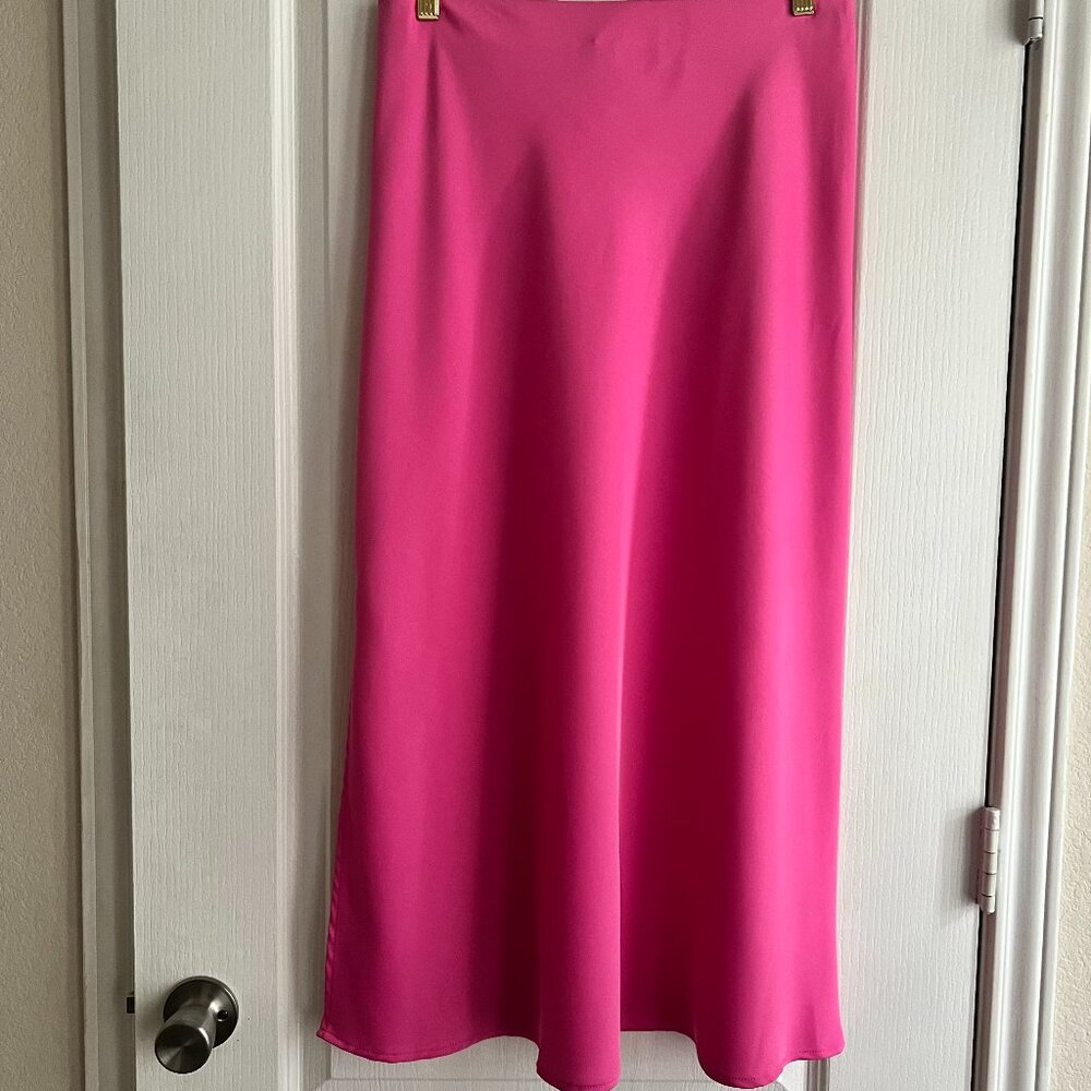 A New Day Elegant Pink Midi Skirt